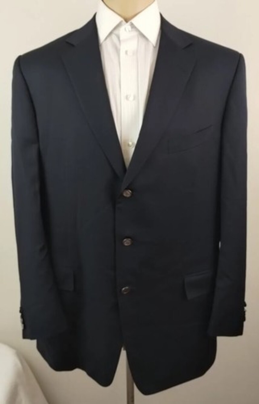 Ermenegildo Zegna Fit Rom Mens Black 3 Button Blazer Size 46 R
